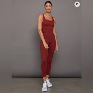 Carbon38 Burgundy RIBBED 7/8 LEGGING + TANK